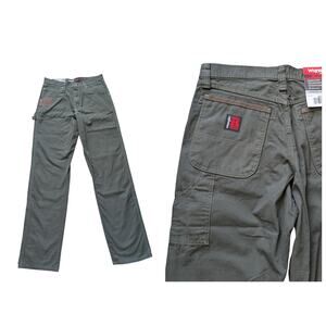 NWT Wrangler Carpenter Riggs Workwear Pants Mens 32/36 Green Relaxed Fit Utility